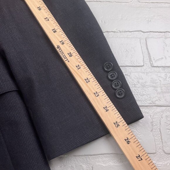 Jos A Bank Suit Men 42/34Wx31L Gray Prince Edward Plaid Wool Classic Career 2pc - Picture 11 of 16